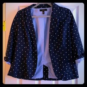 Jessica Simpson navy polka dot blazer
